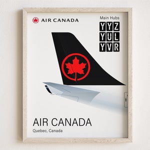 Air Canada Poster,  Air Canada Print Tailplane Minimalistic [UNFRAMED]