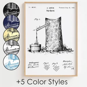 Ahornsirup Tap Blueprint Poster, Ahornsirup Tap Patent Wand Kunst Minimalistisch, Geschenk Dekor [UNGERAHMT]