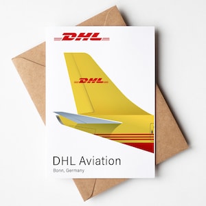 Tarjeta de felicitación de DHL, postal minimalista de DHL de 12,7 x 17,78 cm (5 x 7 pulgadas)