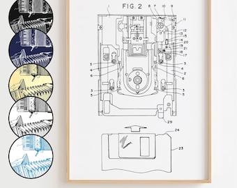 Floppy Disk Blueprint Poster, Floppy Disk Patent Wall Art Minimalistic, Gift Decor [UNFRAMED]