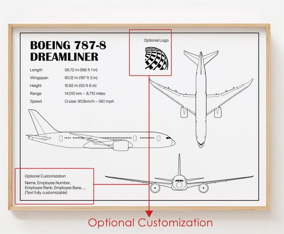 Boeing 787 Line Drawing