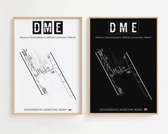 Póster del aeropuerto de Moscú, impresión minimalista de Rusia, aeropuerto de Domodedovo, decoración de regalo [SIN MARCO]