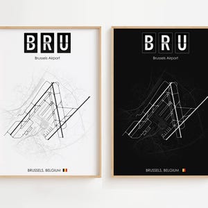 Brussels Airport Poster, Belgium Print Minimalistic, Gift Decor [UNFRAMED]