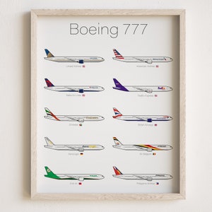 Póster del Boeing 777, gama de aviones impresos Boeing 777 [SIN MARCO]