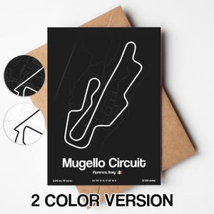 Wenskaart Mugello Circuit, Italië Circuit ansichtkaart minimalistisch 5 x 7 in (12,7 x 17,78 cm)