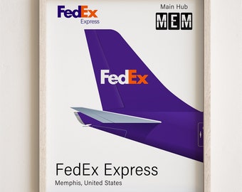 FedEx-poster, FedEx-print staartvlak minimalistisch [INGELIJST]