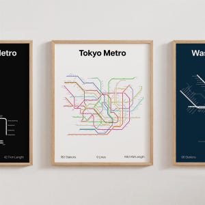 Tokyo Metro Poster, Tokyo Subway Print Minimalistic, Wall Art Gift Decor [UNFRAMED]