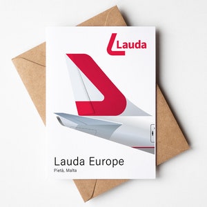 Tarjeta de felicitación de Lauda, postal minimalista de Lauda de 12,7 x 17,78 cm