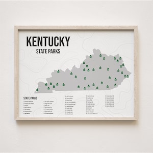 Kentucky State Parks Druck, Kentucky Art Minimalistisch, Geschenk Dekor [UNGERAHMT]