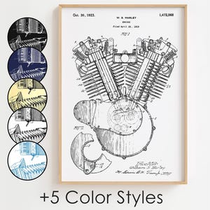 Motor Blueprint Poster, Motor Patent Wand Kunst Minimalistisch, Geschenk Dekor [UNGERAHMT]