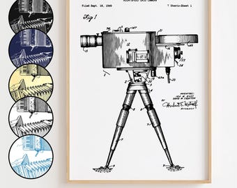 High Speed Grid Camera Blueprint Poster, High Speed Grid Camera Patent Wall Art Minimalistic, Gift Decor [UNFRAMED]