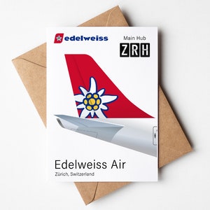 Biglietto d'auguri Edelweiss, cartolina Edelweiss minimalista 5 x 7 pollici (12,7 x 17,78 cm)