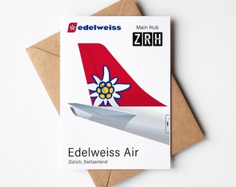 Edelweiss Greeting Card, Edelweiss Postcard Minimalistic 5x7in (12.7x17,78cm)