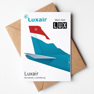 Tarjeta de felicitación Luxair, postal minimalista Luxair de 12,7 x 17,78 cm (5 x 7 pulgadas)