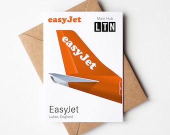 Biglietto d&#39;auguri EasyJet, cartolina EasyJet minimalista 5 x 7 pollici (12,7 x 17,78 cm)