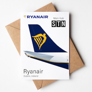 Biglietto d'auguri Ryanair, cartolina Ryanair minimalista 5 x 7 pollici (12,7 x 17,78 cm)