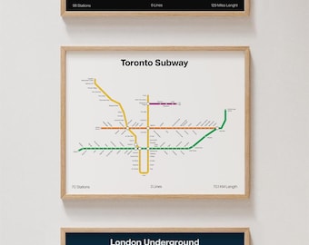 Affiche du métro de Toronto, impression minimaliste, décoration murale [SANS CADRE]