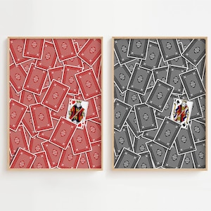 Cartaz de parede de cartões, impressão de parede de cartões minimalista, decoração de presente de arte de parede [SEM MOLDURA]