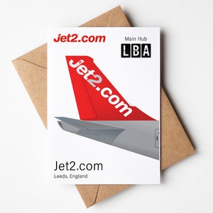 Jet2 Grußkarte, Jet2 Postkarte Minimalistisch 12,7 x 17,78 cm