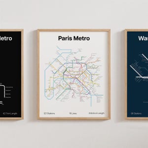 Plakat Paris Metro, wydruk metra minimalistyczny, dekoracja ścienna [BEZ RAMY]