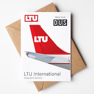 Tarjeta de felicitación de LTU, postal minimalista de LTU de 12,7 x 17,78 cm (5 x 7 pulgadas)