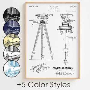 Leveling Device Blueprint Poster, Leveling Device Patent Wall Art Minimalistic, Gift Decor [UNFRAMED]