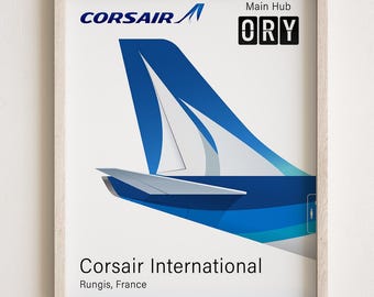 Corsair Poster, Corsair Print Tailplane Minimalistic [UNFRAMED]