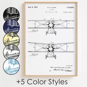 Poster di progetti di aeroplani, poster di brevetti di aeroplani, decorazione da parete minimalista, regalo [SENZA CORNICE]
