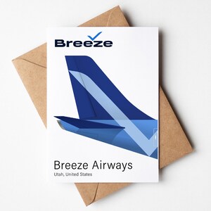 Breeze Greeting Card, Breeze Postcard Minimalistic 5 x 7 pollici (12,7 x 17,78 cm)