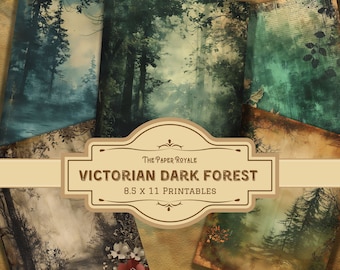 Victorian Dark Forest Papers: Junk Journal Ephemera (Digital Download)