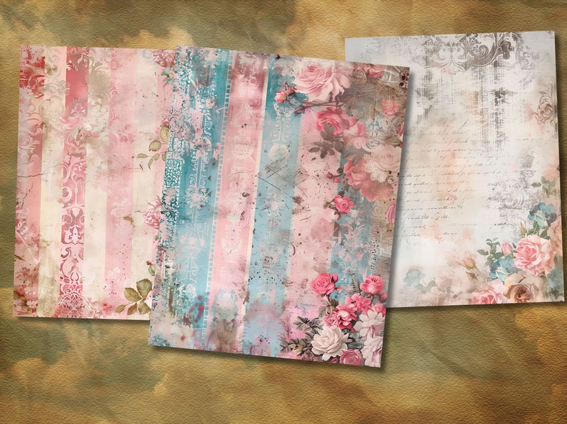 The Shabby Grunge Borders Junk Journal Kit: a selection that brings the artistic charm of shabby grunge to your paper crafts with a unique touch.