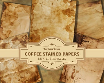 Coffee Stained Paper: 31 Rustic Journal Pages (Digital Download)