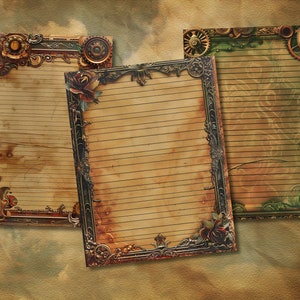 23 Steampunk Borders, Junk Journal Pages, 8.5x11 Inch, Printable ...