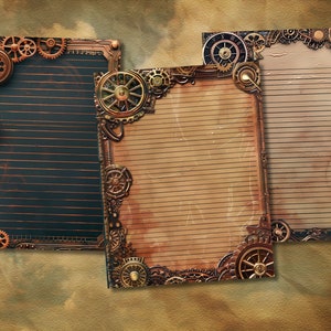 23 Steampunk Borders, Junk Journal Pages, 8.5x11 Inch, Printable ...
