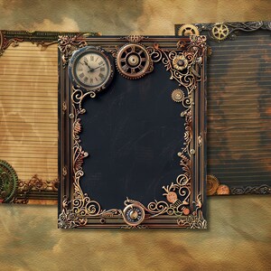 23 Steampunk Borders, Junk Journal Pages, 8.5x11 Inch, Printable ...