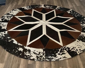 Luxury Handmade Cowhide Patchwork Designer Rug for Home Décor, Hair on Soft Leather rug, Home Warming Gift, Christmas Gift, Gift for Mother