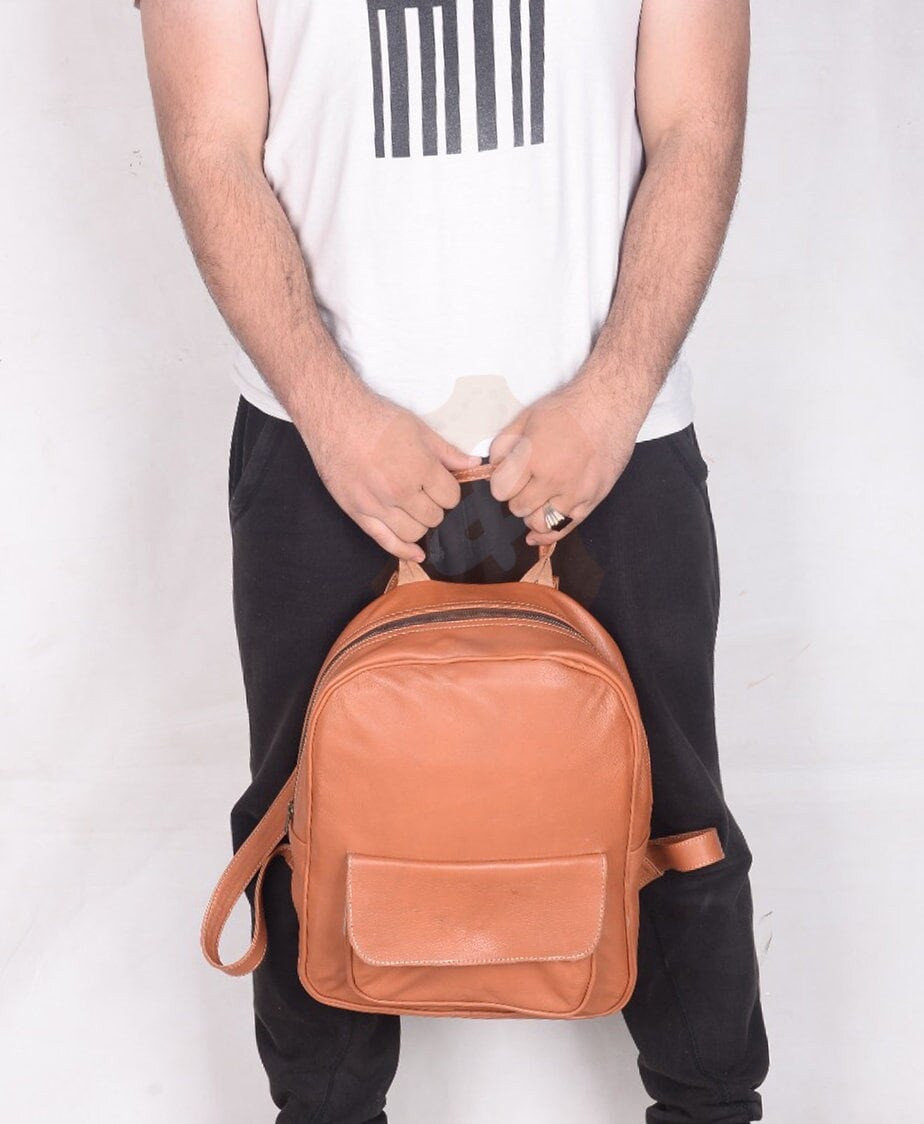 Cowhide college schoolbag Top Layer Cowhide Backpack Girl Travel Large Capacity  main image 3