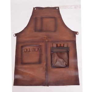 Handmade Vintage Pure Leather Barber apron for men, Hairstylist Apron, Woodwork Apron, Barista Apron, Customized Apron New year Gift for him