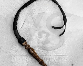 Rundleer bullwhip met houten handvat, aangepast formaat, paardentrainingszweep, heavy duty zweep, cadeau voor haar, gevlochten zweep, valentijnscadeau
