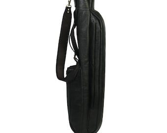 Handmade Black Croc Leather Golf Bag, Sunday Golf Club Bag, Handmade Leather Golf Bag, Golf Stand, Gifts for golfers, Gift for father