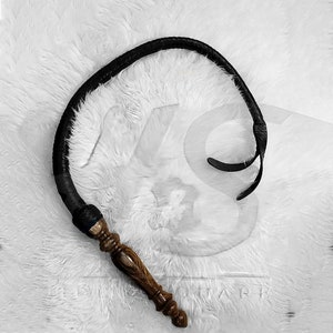 Handmade Cowhide Bullwhip with Wooden Handle (29+ Inches), Leather Riding Crop, Cowboy Rodeo Whip, Braided Leather Bullwhip, Easter Gift