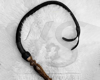 Handmade Cowhide Bullwhip with Wooden Handle (29+ Inches), Leather Riding Crop, Cowboy Rodeo Whip, Braided Leather Bullwhip, Easter Gift