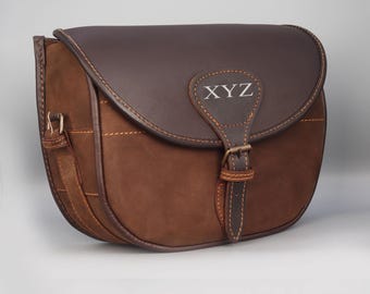 Customized Hybrid Cowhide Leather Cartridge Bag for Hunter - Handmade Shooting Bag, Ammo Bag, Hunters bag, Gift for dad, Gift for Hunters