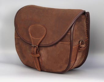 Customized Nubuck Leather Cartridge Bag for Hunters - Hunting Bag, Shooting Bag, Ammo Bag, Gift for Dad, Gift for Hunters, Christmas Gift