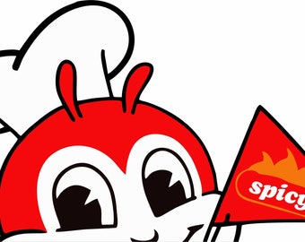 Filipino Jollibee Peeking Spicy Love Decal Cartoon fast Food Sticker For Cars Trucks laptop Instagram Funny Stickers pinoy bida ang sarap