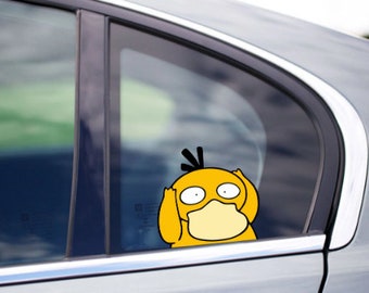 Süßer Psyduck Peeking Peek Peekabo Peekers Auto Fenster Vinyl Aufkleber Anime Aufkleber Psychic