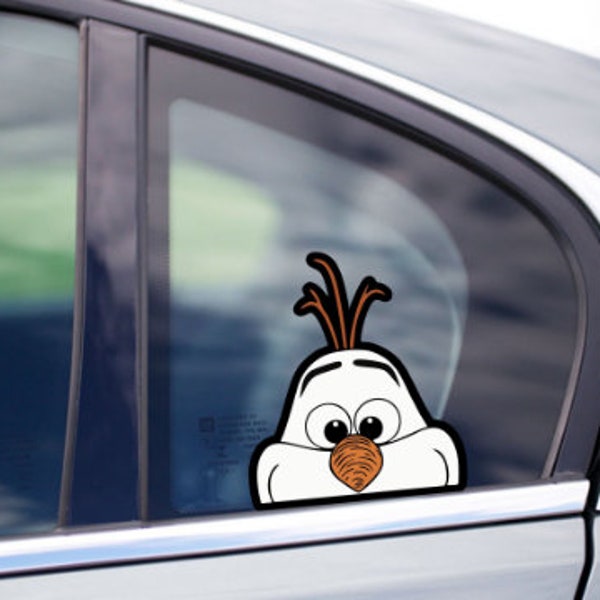 Olaf From Frozen Peeking Peek Peekabo Peekers Bumper Window Vinyl Decal Disney Movie Stickers