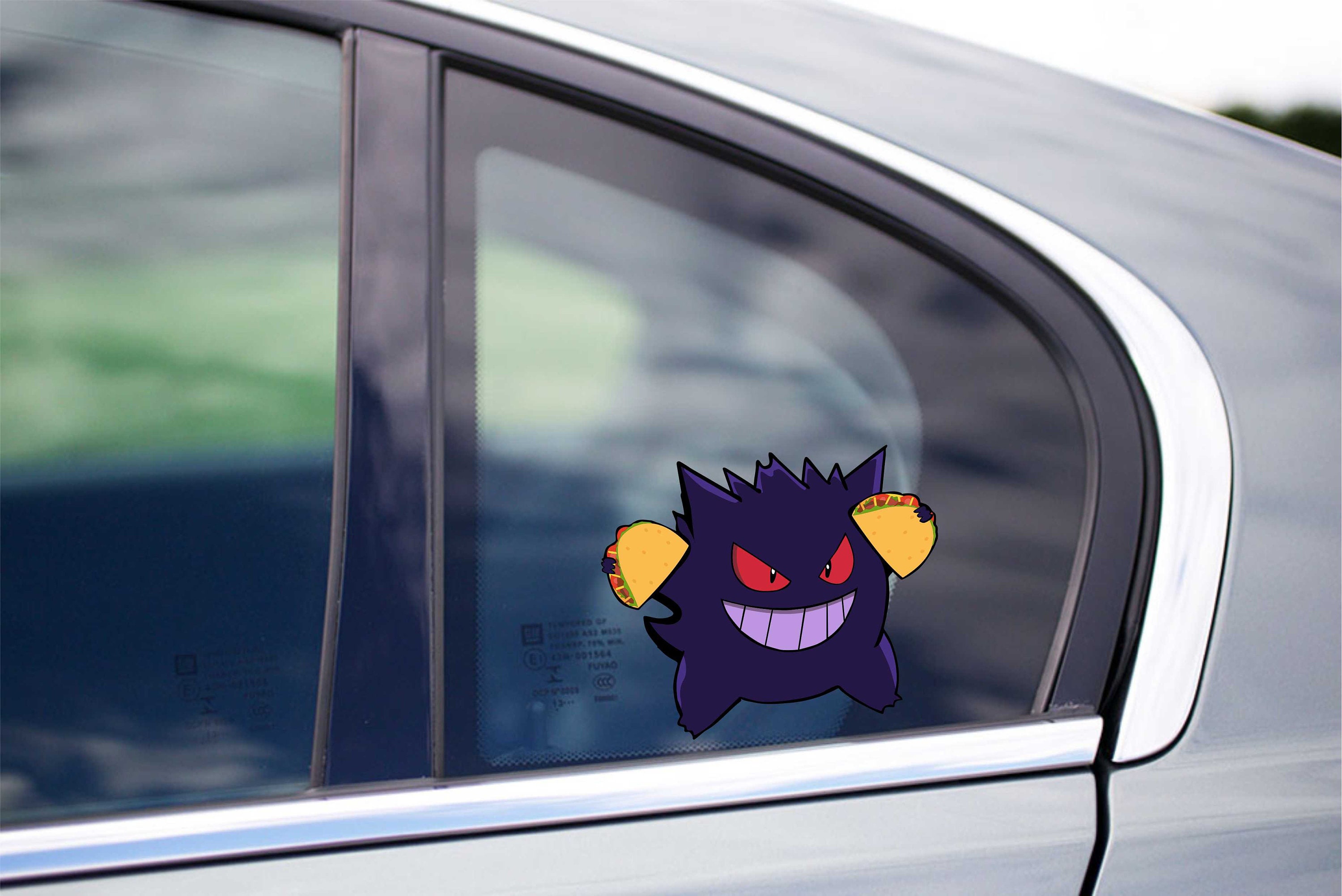 Gengar Taco Evolved Peeking Peek Peekabo Peekers Auto Fenster Vinyl Aufkleber Anime Kinder Cartoon Aufkleber Etsy