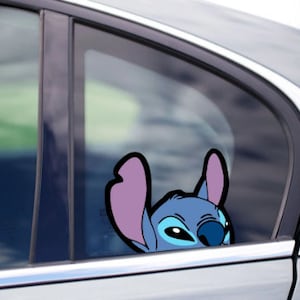 Cute Stitch from Lilo and Stitch Peeking Peek Peekabo Peekers Bumper Window Vinyl Decal Disney Movie Stickers