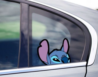 Mignon Stitch de Lilo et Stitch Peeking Peek Peekabo Peekers Bumper Window Vinyl Decal Disney Movie Stickers